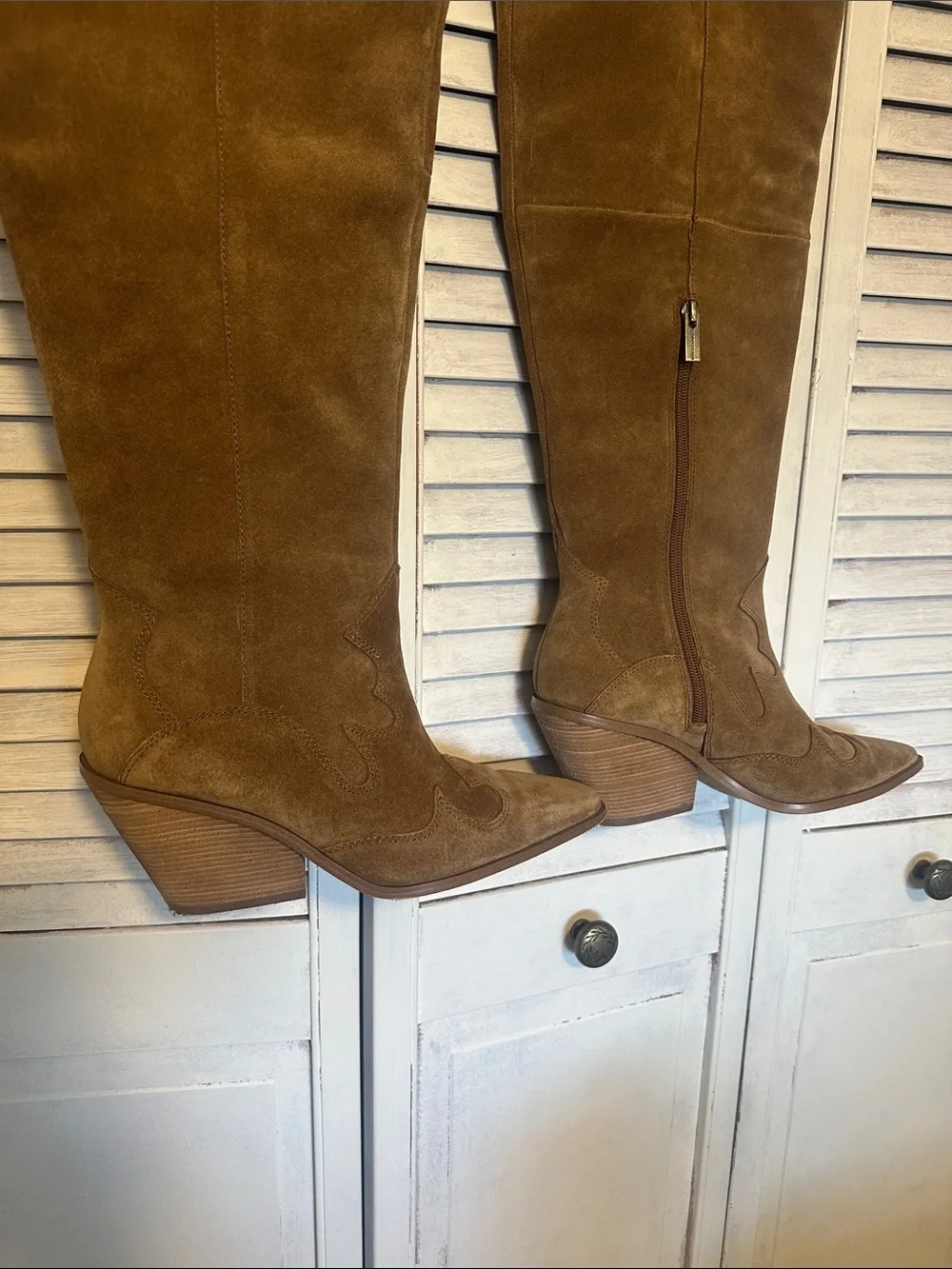 Vince Camuto over the knee suede leather boots 9